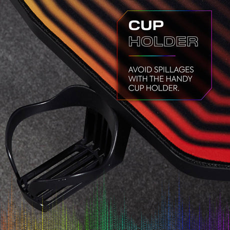 Infinity RGB 140cm App-Controlled LED Gaming Desk with Full Mousepad - Carbon Black