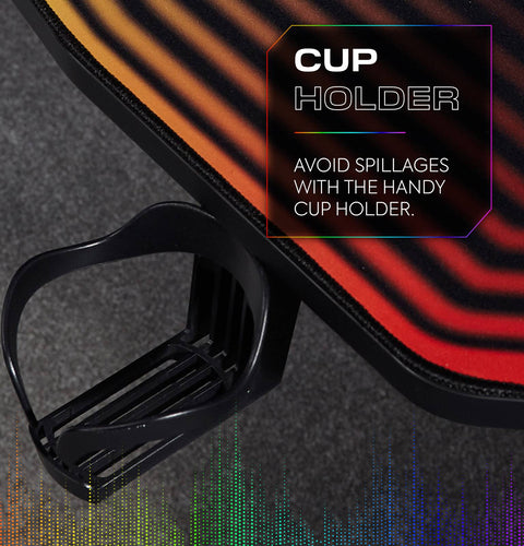 Infinity RGB 140cm App-Controlled LED Gaming Desk with Full Mousepad - Carbon Black