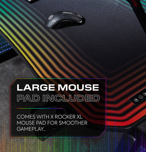 Infinity RGB 140cm App-Controlled LED Gaming Desk with Full Mousepad - Carbon Black