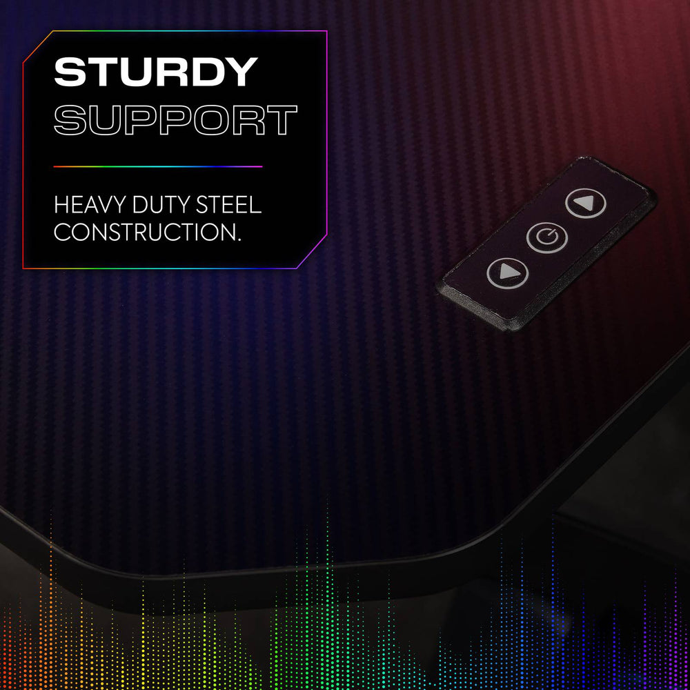 Infinity RGB 140cm App-Controlled LED Gaming Desk with Full Mousepad - Carbon Black