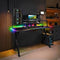 XL Pro 140cm LED Gaming Desk with Full Mousepad - Carbon Black RGB