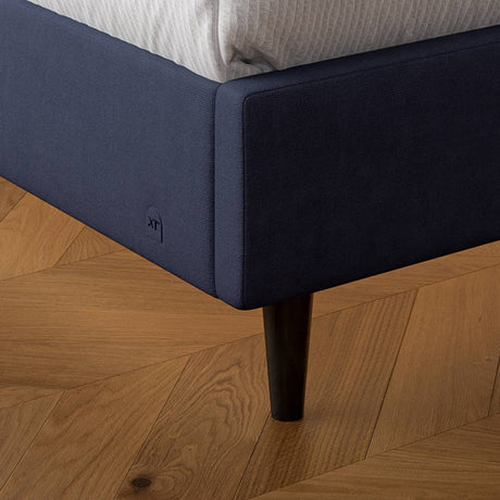 Maisie Upholstered Velvet LED Bed - Navy Blue (2 Sizes)