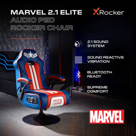 Officially Licensed Marvel™ Elite 2.1 Audio Console Gaming Chair - Captain America