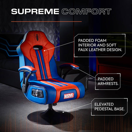 Officially Licensed Marvel™ Elite 2.1 Audio Console Gaming Chair - Spider-Man