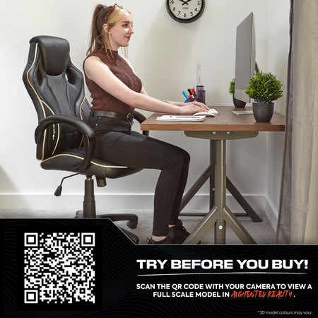 Maverick Ergonomic PC Office Gaming Chair - Black / Gold