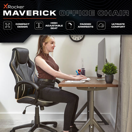 Maverick Ergonomic PC Office Gaming Chair - Black / Gold