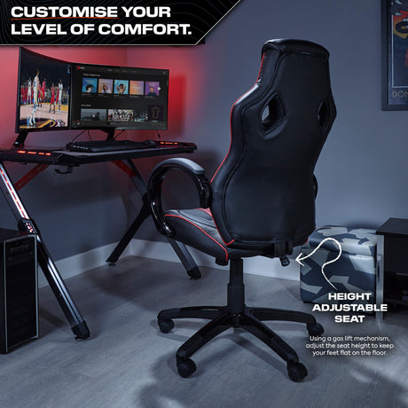 Maverick Ergonomic PC Office Gaming Chair - Black / Red