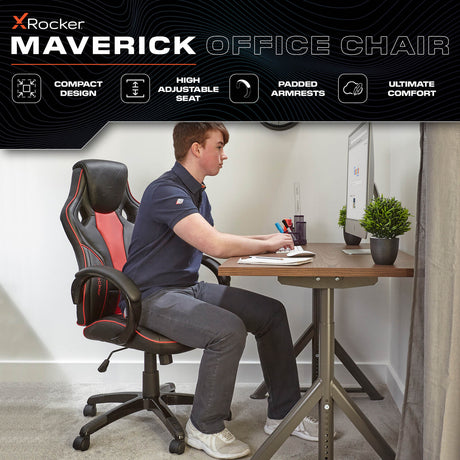 Maverick Ergonomic PC Office Gaming Chair - Black / Red
