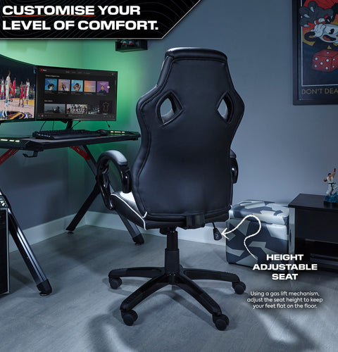 Maverick Ergonomic PC Office Gaming Chair - Black / White