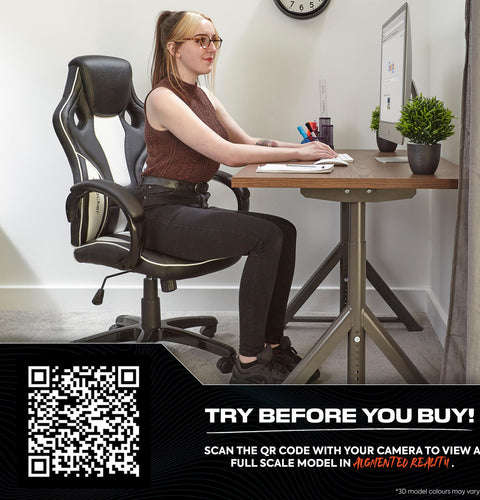 Maverick Ergonomic PC Office Gaming Chair - Black / White