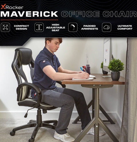 Maverick Ergonomic PC Office Gaming Chair - Black / White
