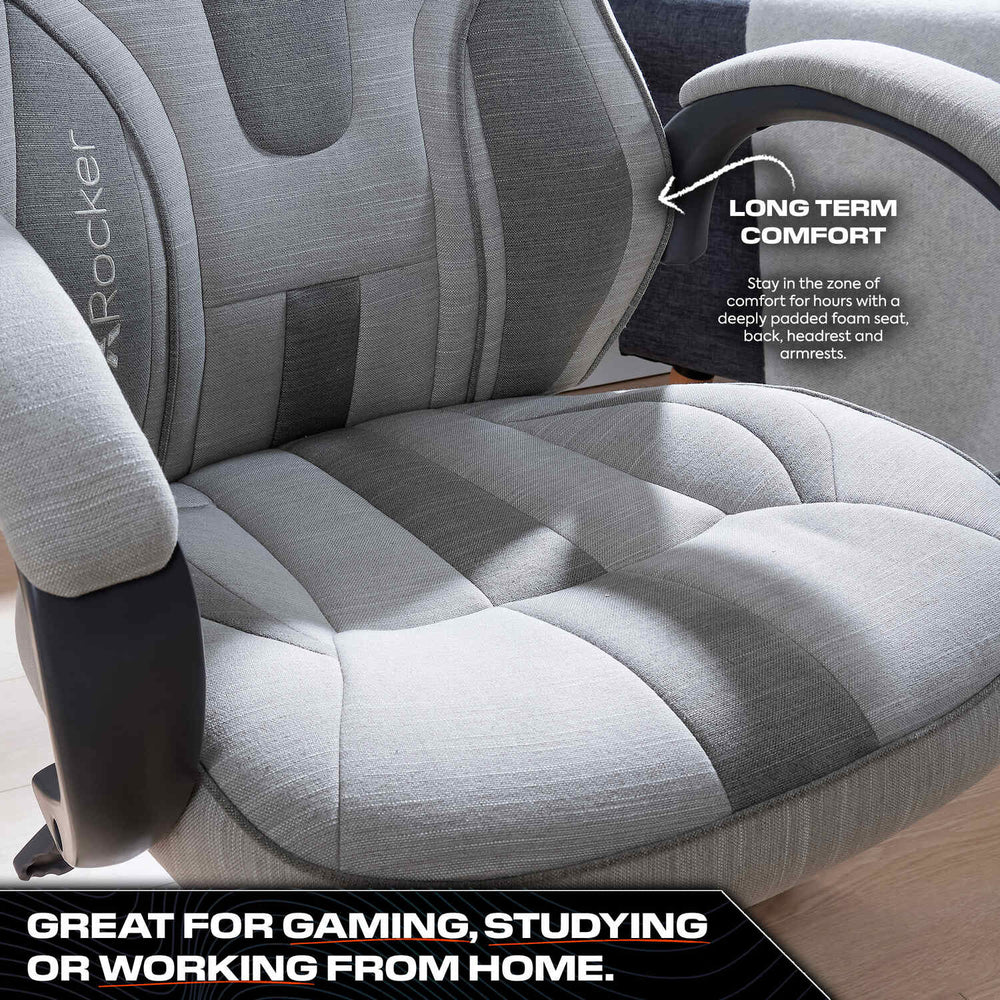 Maverick Ergonomic Fabric PC Office Gaming Chair - Grey / Taupe