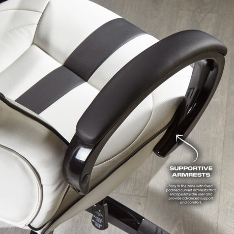 Maverick Ergonomic PC Office Gaming Chair - White / Black