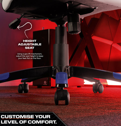 Maverick Ergonomic PC Office Gaming Chair - White / Blue