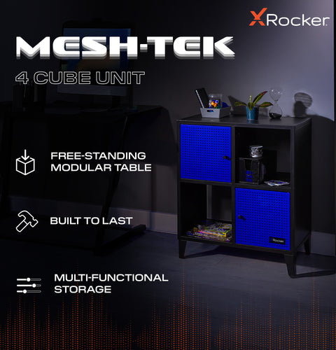 Mesh-Tek 4 Cube Square Storage Unit - Black / Blue