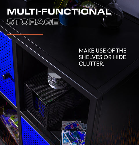 Mesh-Tek 4 Cube Square Storage Unit - Black / Blue