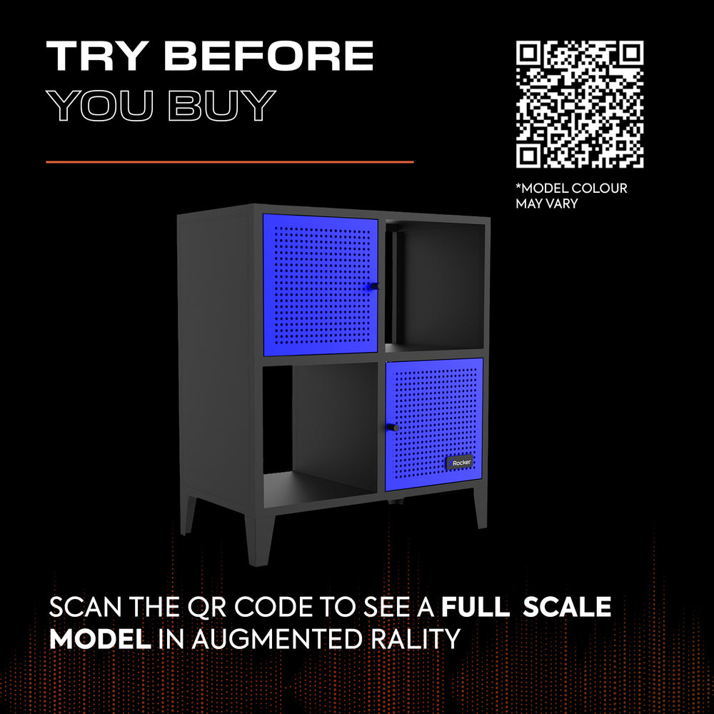 Mesh-Tek 4 Cube Square Storage Unit - Black / Blue