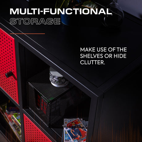 Mesh-Tek 4 Cube Square Storage Unit - Black / Red