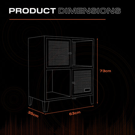 Mesh-Tek 4 Cube Square Storage Unit - Black / Red