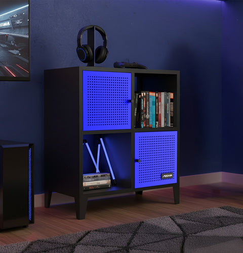 Mesh-Tek 4 Cube Square Storage Unit - Black / Blue