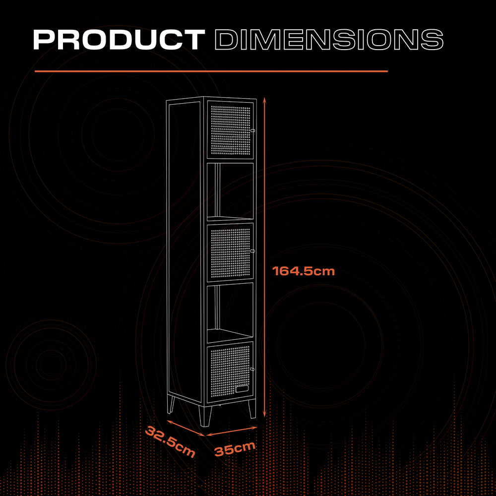 Mesh-Tek Tall 5 Cube Storage Unit - Black / Blue