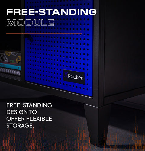 Mesh-Tek Tall 6 Cube Storage Unit - Black / Blue