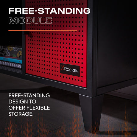 Mesh-Tek Tall 6 Cube Storage Unit - Black / Red