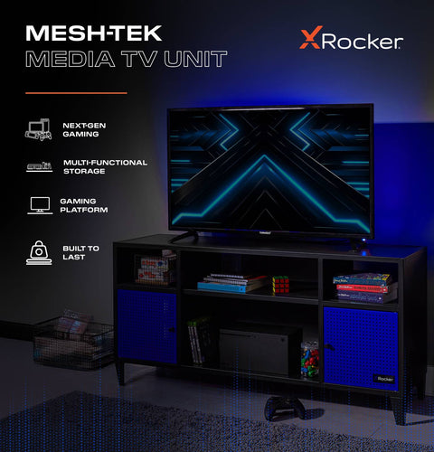 Mesh-Tek Media TV Unit - Black / Blue