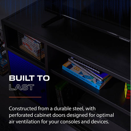 Mesh-Tek Media TV Unit - Black / Blue