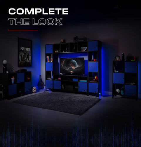 Mesh-Tek Media TV Unit - Black / Blue