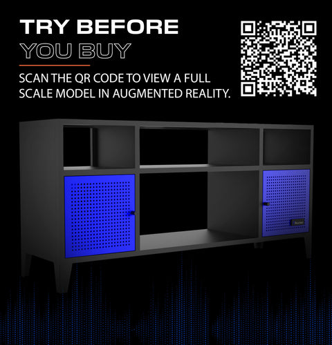 Mesh-Tek Media TV Unit - Black / Blue