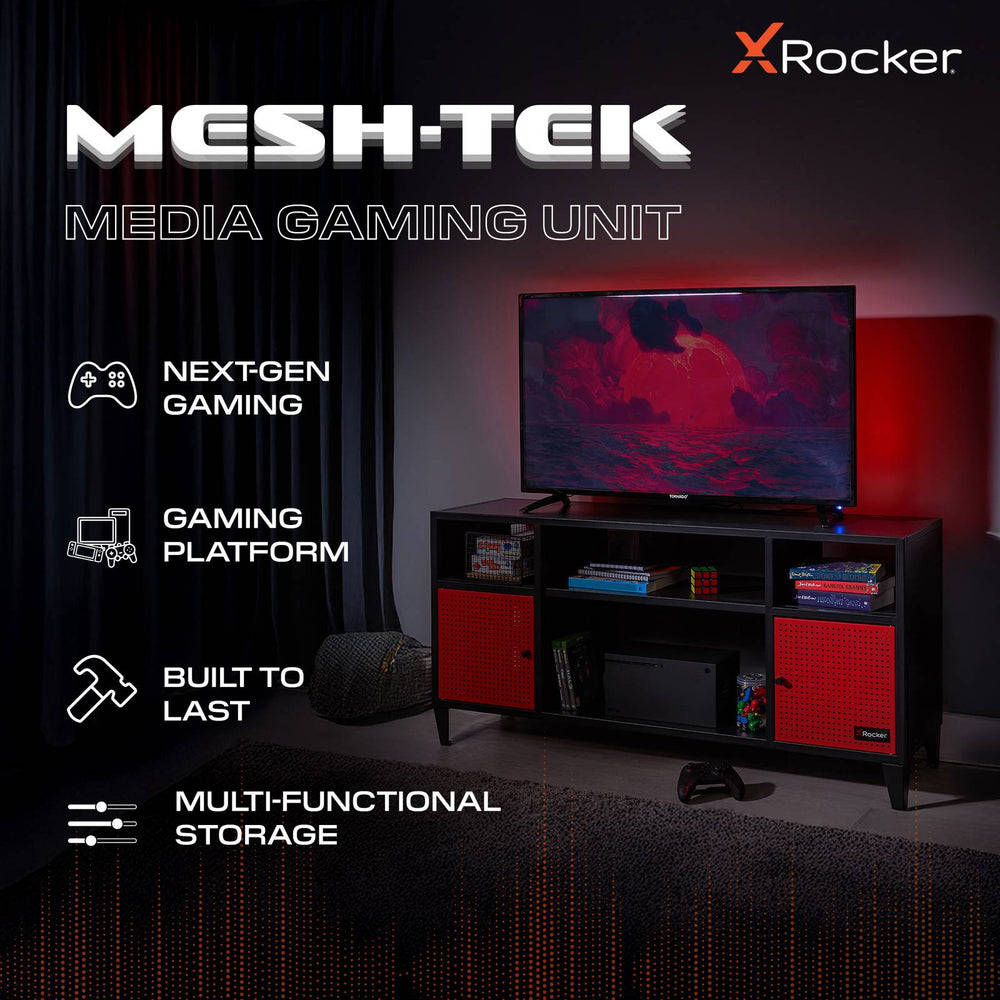 Mesh-Tek Media TV Unit - Black / Red