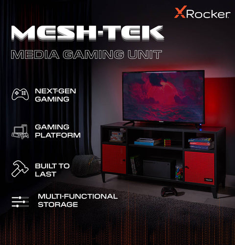 Mesh-Tek Media TV Unit - Black / Red
