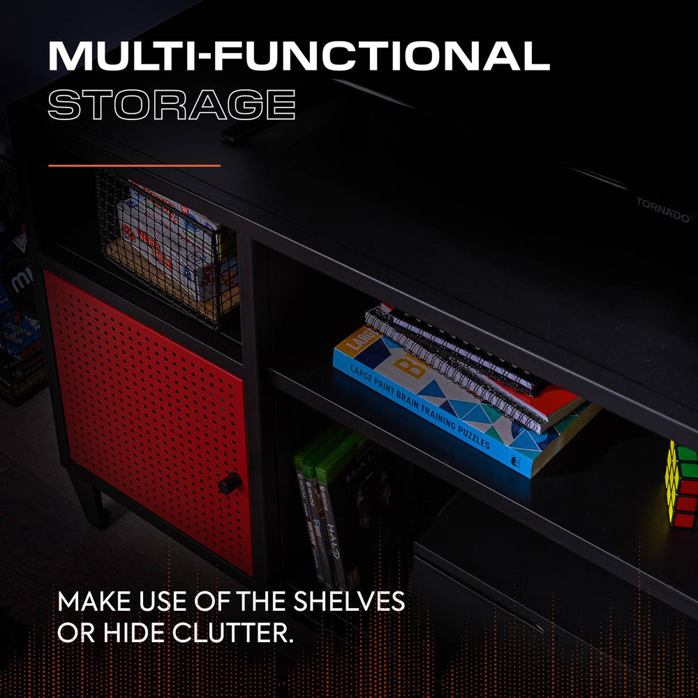 Mesh-Tek Media TV Unit - Black / Red