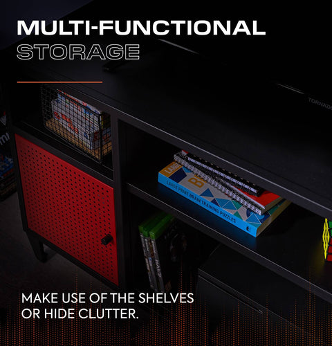Mesh-Tek Media TV Unit - Black / Red