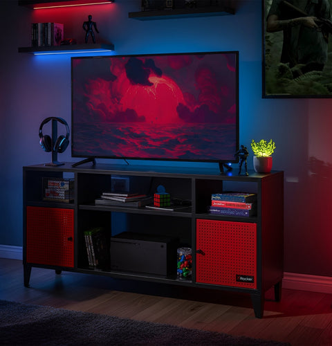 Mesh-Tek Media TV Unit - Black / Red