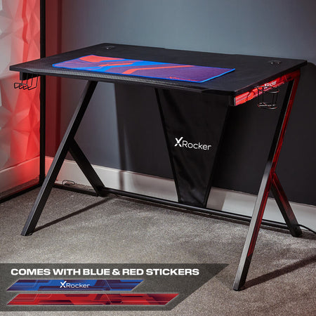 Ocelot 115cm Gaming Desk with Mousepad - Carbon Black