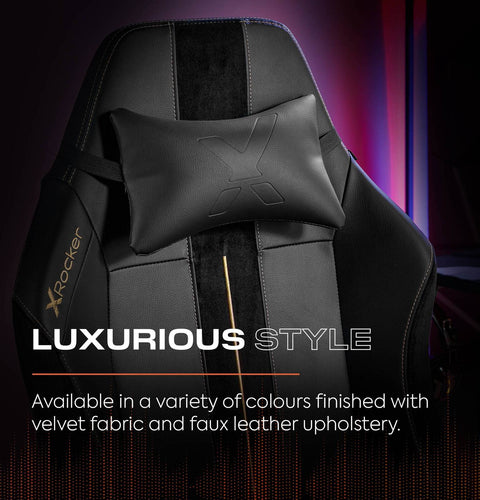 Onyx Ergonomic PC Office Gaming Chair - Fabric Black / Gold