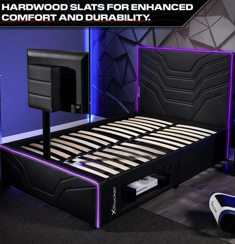 Oracle TV Bed by X Rocker – Smart bed with lighting and media features