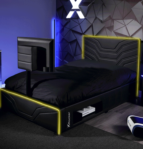 Oracle TV Gaming Bed with RGB LED Lights by X Rocker – Single Size