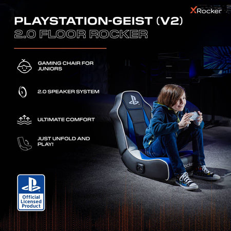 Officially Licensed Playstation™ Geist 2.0 Audio Gaming Chair for Kids - Black