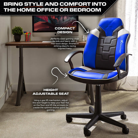 Saturn Ergonomic PC Office Gaming Chair - Blue