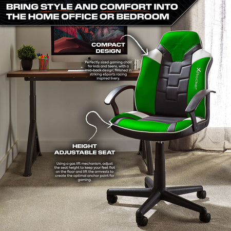 Saturn Ergonomic PC Office Gaming Chair - Green