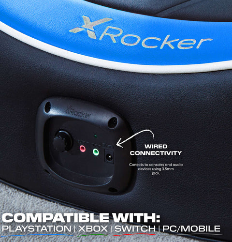 Shadow 2.0 Audio Floor Rocker Gaming Chair for Kids - Blue / Black