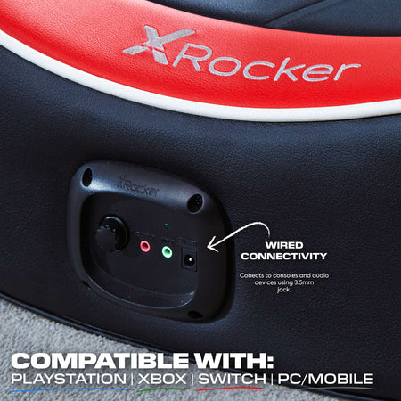 Shadow 2.0 Audio Floor Rocker Gaming Chair for Kids - Red / Black