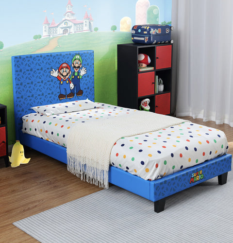 Officially Licensed Super Mario™ Single Gaming Bed in a Box - Blue