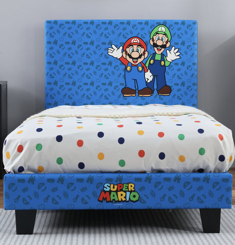 Officially Licensed Super Mario™ Single Gaming Bed in a Box - Blue