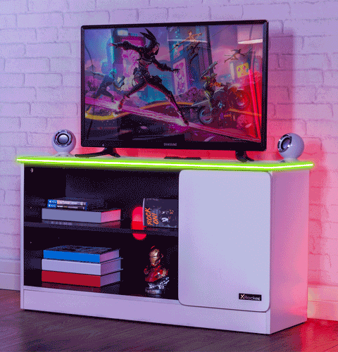 Carbon-Tek LED TV Media Unit - White RGB