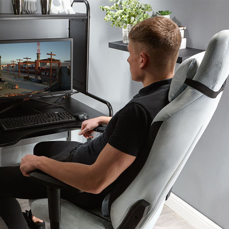 Messina Ergonomic PC Office Gaming Chair - Fabric Silver