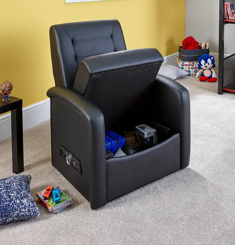 Premier Jr 2.1 Audio Ottoman Gaming Chair for Kids - Black